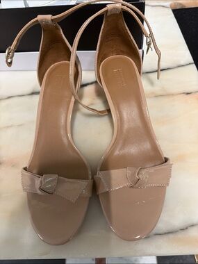 Patent Nude Ankle-Strap Heels with Bow Accent by Nordstrom Rack.